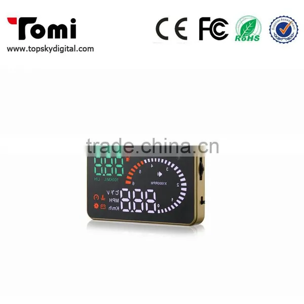 New Universal OBD HUD 3" Car Hud Head Up Display Plug Play KM/miles Display Speeding Alarm photo-2