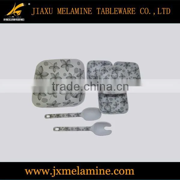 7pcs Melamine Ware Square Frosted Salad Bowl Set photo-4