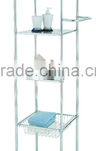 Single handle 5 tier arch type metal steel tube storage rack cart