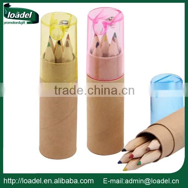 6pcs 3.5inch Pencil Sharpener Natural Wooden Coloured Pencils