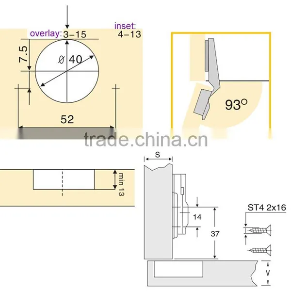 Furniture Hinge Type Cabinet Hydraulic Door Hinge photo-6
