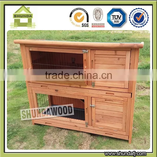 SDR020 Commercial Luxury Rabbit Cage Wooden Rabbit Cage With Hay Rack photo-3