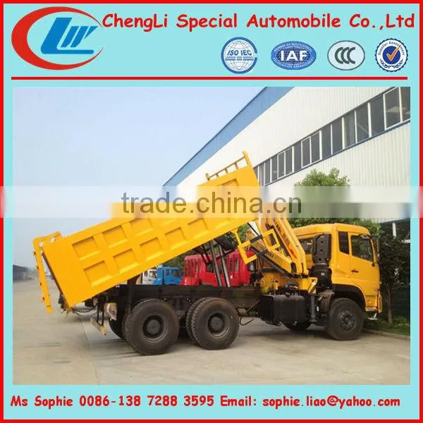 Dongfeng 6x4 Dump Truck With Crane, Dump Truck Mounted Crane photo-6