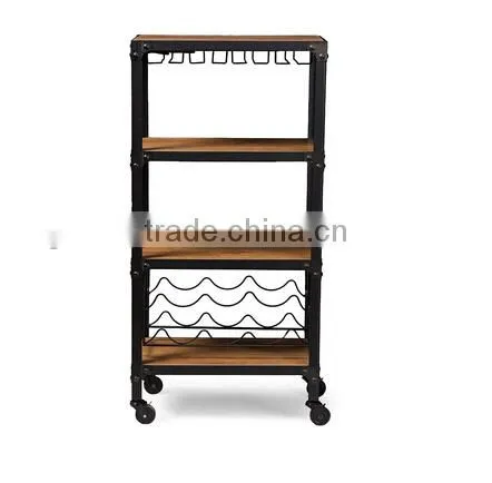 Rustic Industrial Style Mobile Shelf for Kitchen photo-3