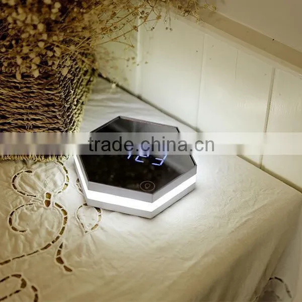 Multifunction Mirroring Alarm Clock With Led Digital Thermometer Cosmetic Mirror Night-lighting Alarm Clock photo-6