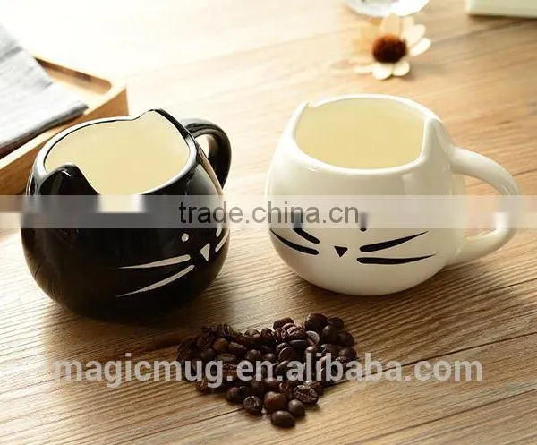 Creative Gift Cartoon Black and White Ceramic Cat Mug photo-3