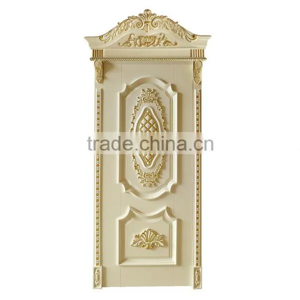 High End European Imperial Style Rome Framed Decorative Solid Wood Carving Double Door Painted in White and Gold BF12-05234c photo-4