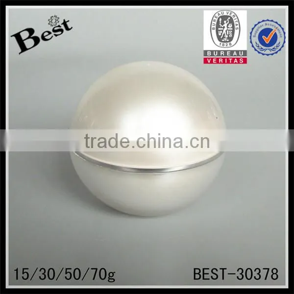 15 30 50 70g Ball Shape Round Acrylic Luxury Cosmetics Jar Pearl White Acrylic Jar photo-5