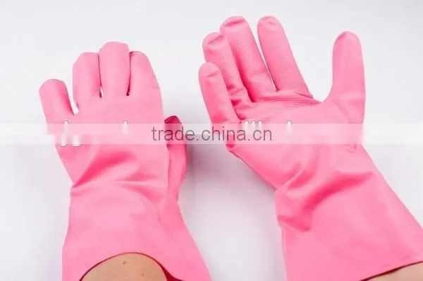 Pink Nitrile Washing Up Household Rubber Gloves photo-3