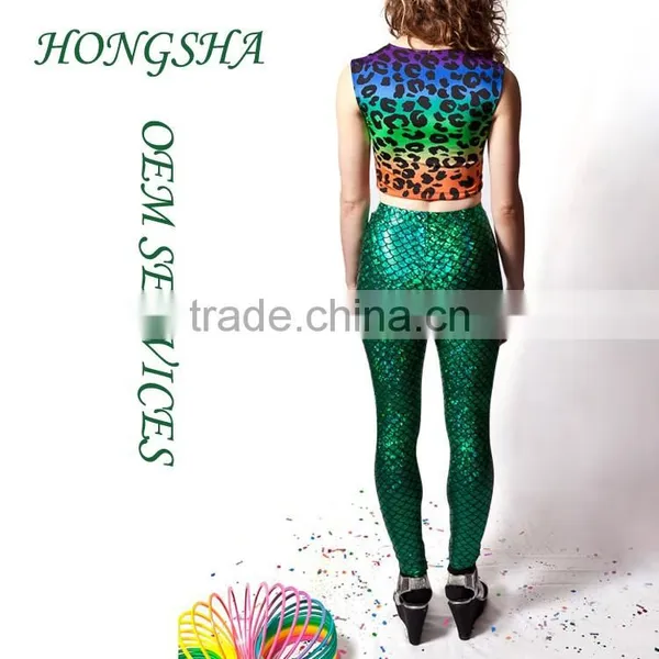 New Fashion Green Mermaid Leggings for Women Designs HSl7585 photo-4