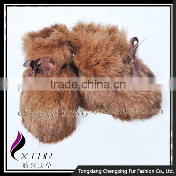 CX-SHOES-07E High Quality Rabbit Fur Soft Winter Warm Baby Shoes photo-2