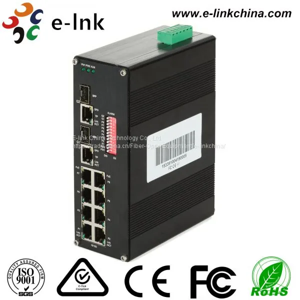 Hardened Unmanaged 8-port 10/100Base-TX (PoE) + 2-port 10/100/1000Base-TX/SFP Combo Ethernet Switch photo-3