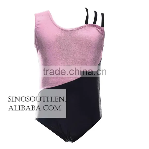 2017 Kids Girl's Dance Slim One Shoulder Strappy Camisole Sparkle Leotard photo-4