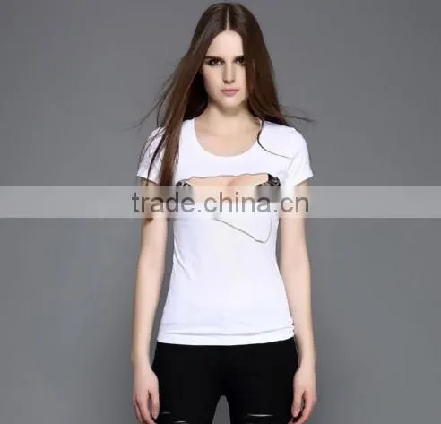 Women Sexy Pattern Short Sleeve Tee photo-4