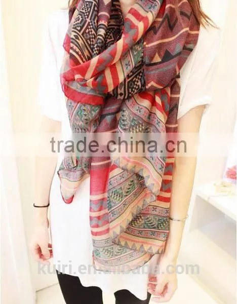 2016 Fashion Women Chiffon Scarf Summer New Peony Printing Elegant Lady Shawls Scarves Silk Scarf 8 Colors 170*80cm photo-2