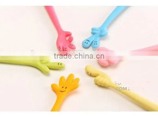 Creative Stationery Finger Shape Ballpoint Pen Flexible Silica Gel Pen Office & Student Pen photo-2
