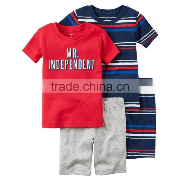 2017 Wholesale Children's Summer Baby Boy Camo Clothing Set Kids t Shirt Clothes Cotton Shorts and Socks Set photo-4