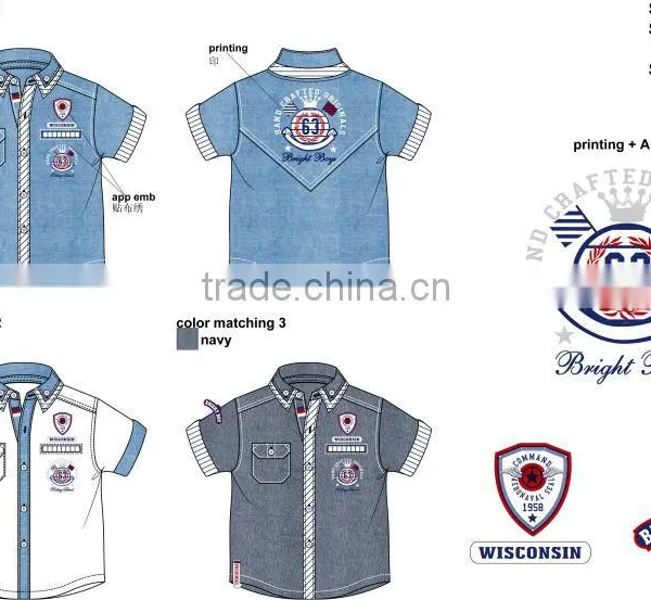 Handsome Boys Short Sleeve Design Casual Shirt for Small Boys Custom Wholesale photo-2