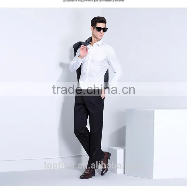 Classic Italian Bamboo Solid Color Business Formal Men's Shirt With Good Offer photo-2
