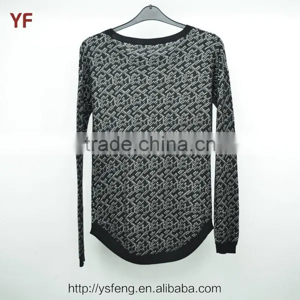 Fashion Korean Knitwear Print Middle Age Women Sweater photo-2