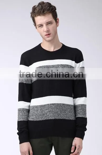 Popular Hot Sale Crew Neck Wool Stripe Sweater Pullover Men With Best Price photo-4