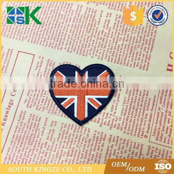 England Flag Black Heart Badge Patches Iron On Cloth Decoration Embroidered Patch DIY Appliques Accessory for Jacket photo-2