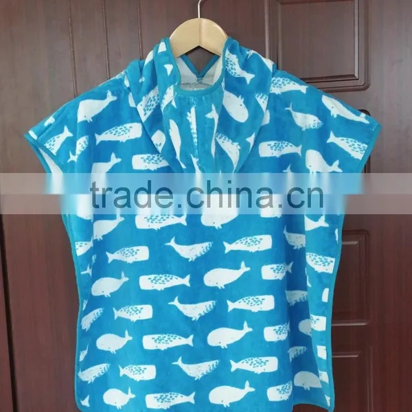100 Cotton Reactive Printed Hooded Poncho Towels photo-2