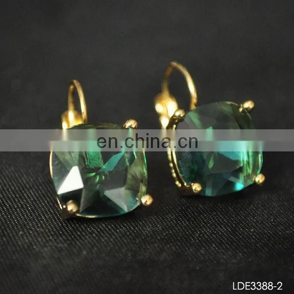 Square Beryl Gold Plated Earrings Finding Clip photo-5