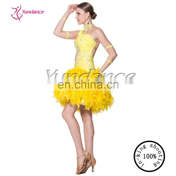 Fashion Yellow Girl Dance Clothing Dance Dress 2016 L-1033 photo-4