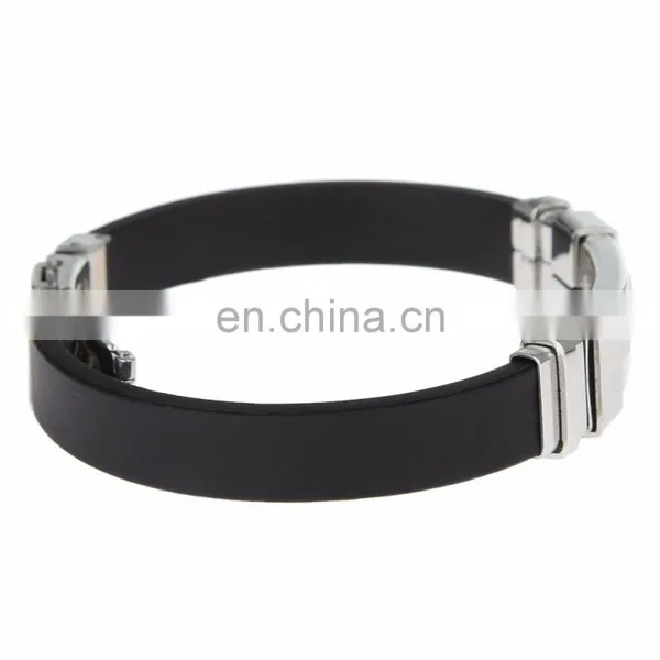 Fashion Silicone Stainless Steel Cross Bracelet for Man Custom photo-4