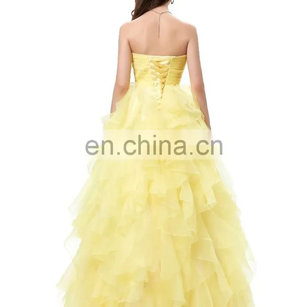 Grace Karin Strapless Off Shoulder Organza Long Ball Gown Western Quinceanera Dress For Daughter CL3411-2 photo-3
