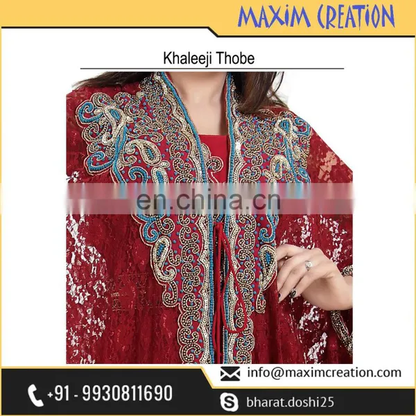 Fancy Evening Wear Caftan For Arabian Ladies With Simple Elegant Embroidery Design 6585 photo-2