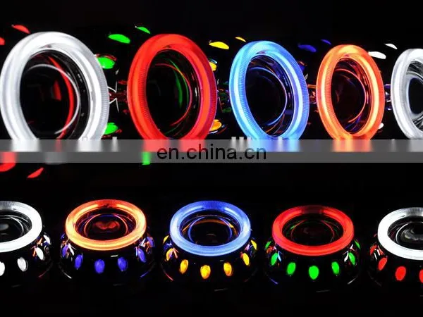 2.5 inch Universal CCFL/LED Super Lamp Fog Angel Eyes Lighting Hid Projector Lens With CCFL/LED Halo Rings Eyes