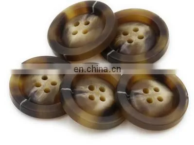2cm White Plastic Buttons Black 4 Holes Resin photo-2
