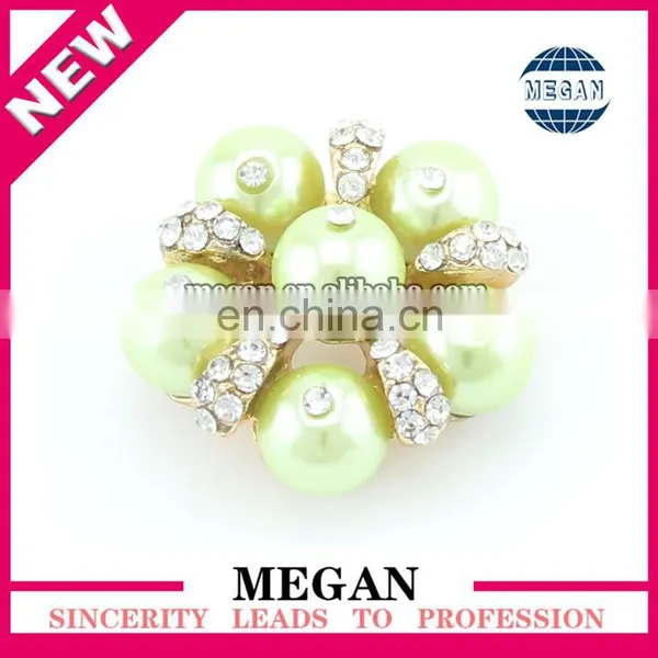 Wholesale Flower Pearl Rhinestone Button Flat Back photo-4