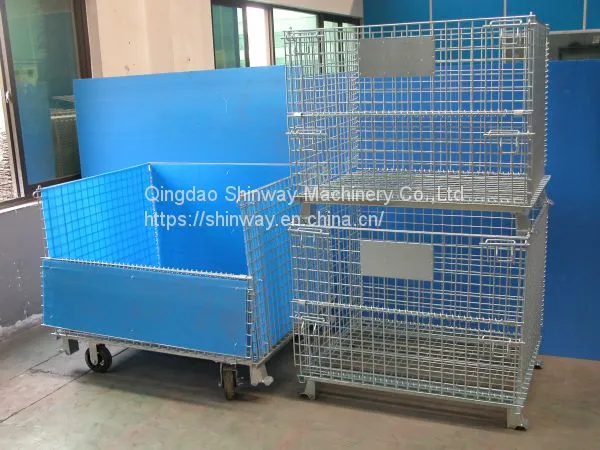 Stack Welded Folding Steel Warehouse Storage Cage