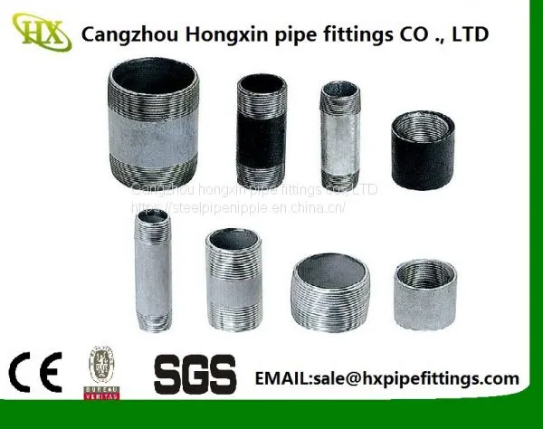 Long Thread Black and Galvanized Carbon Steel Pipe Nipples