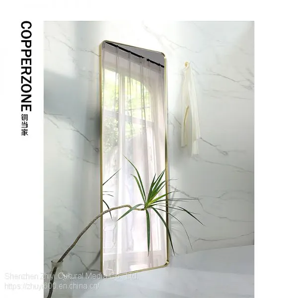 Nordic Brass Gold Full-length Mirror Personalized Villa Custom Full-length Mirror Studio Clothing Fitting Floor Mirror Square photo-4