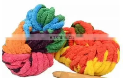 Space Dyed Mixed Colors for Chunky Chenille Yarn 100%polyester Soft photo-3