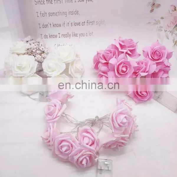 For Valentine's Day Wedding Decorative String Light Rose Battery Operated 10 LED Warm White Flower String Light photo-6