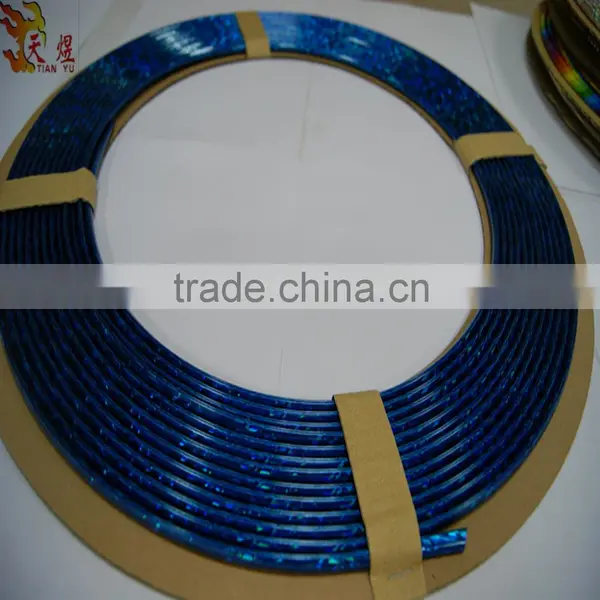 Chrome Glitter Blue 14m Decor Moulding Trim Strip Car Air Vent Sticker Door Edge Scratch Guard Protector Strip Roll New U Style photo-3