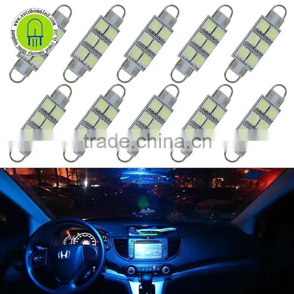 6-5050-SMD 44mm 43mm Festoon Rigid Loop LED Lights Interior Dome Map Trunk Cargo Footwell Replacement Bulbs 12V photo-6