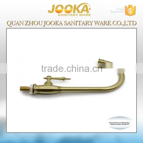 Classic Gold Plated Crown Long Hose Single Hole Cold Water Kitchen Tap photo-3