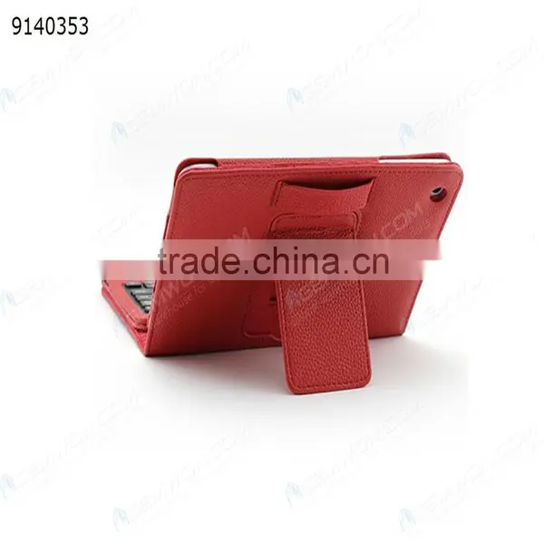 Bluetooth Keyboard for IPad Mini,red Removable Plastic Keyboard With Synthetic Leather Case photo-3