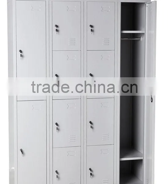 White Folding Single Door Police Uniform Steel Locker / Employee Storage Metal Locker photo-4
