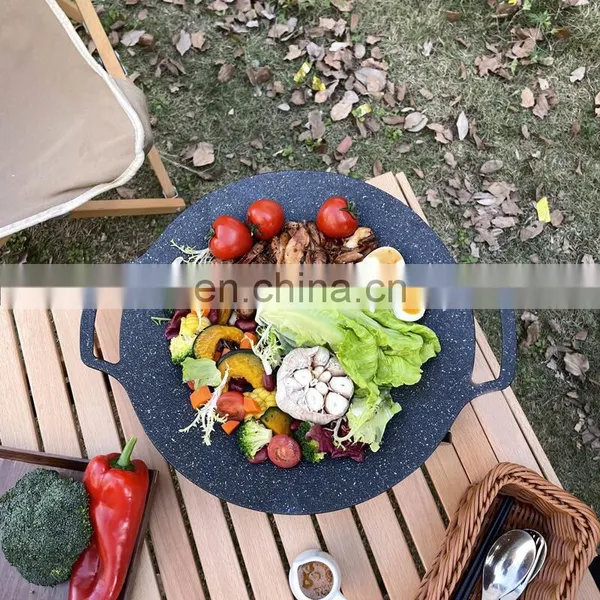 Barbecue Platter Portable Domestic Outdoor Barbecue Platter Round Steak Pan With Handle Barbecue Pan photo-5