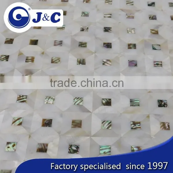 Natural River Shell Mosaic With Abalone Shell Mosaic