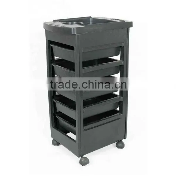 Beiqi Wholesale Plastic Hair Salon Trolleys Black Italy Style for Sale photo-2