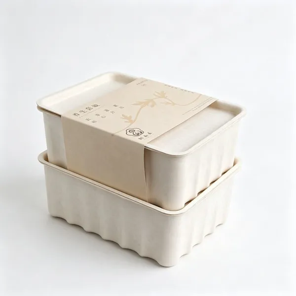 Boîte de rangement en pulpe de papier, sans plastique, pour la maison et le bureau