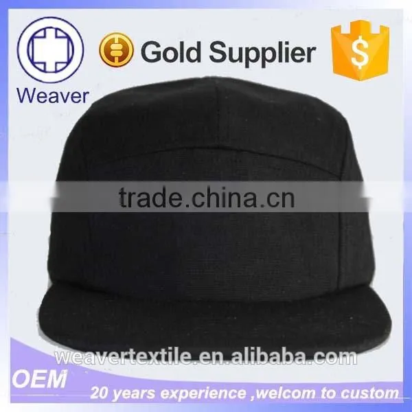 Wholesale Blank Black Plain Metal Buckle 5 Panel Hats Custom Snapback Trucker Cap photo-2